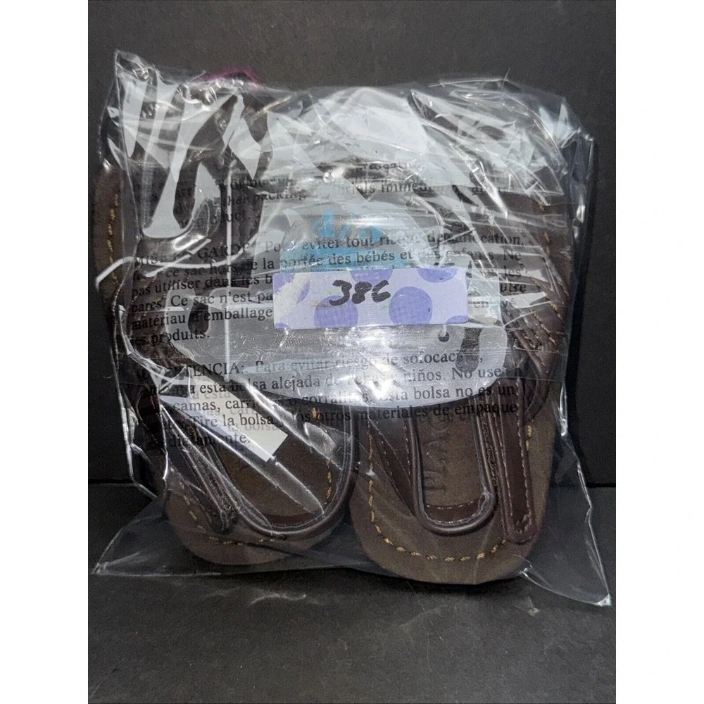 The Children's Place Toddler Boy's Faux Leather Flip Flops AN3 Brown Size US:4-5